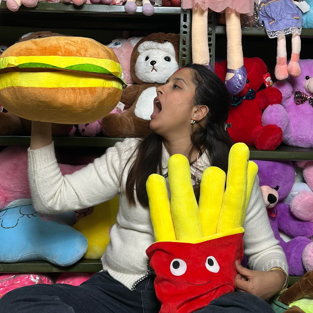 Burger & Fries Plushie Set - Soft Stuffed Doll Combo