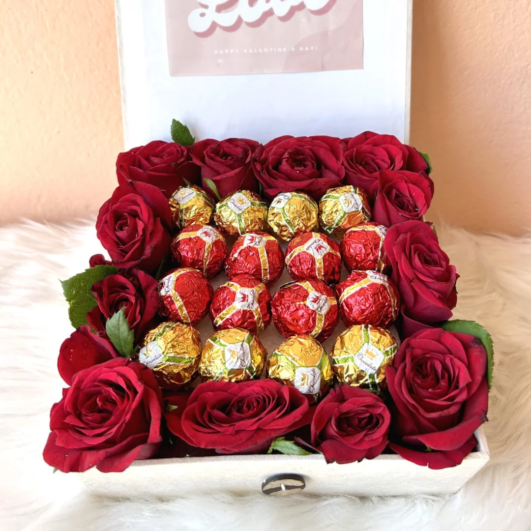 Elegant Chocolate and Rose Set