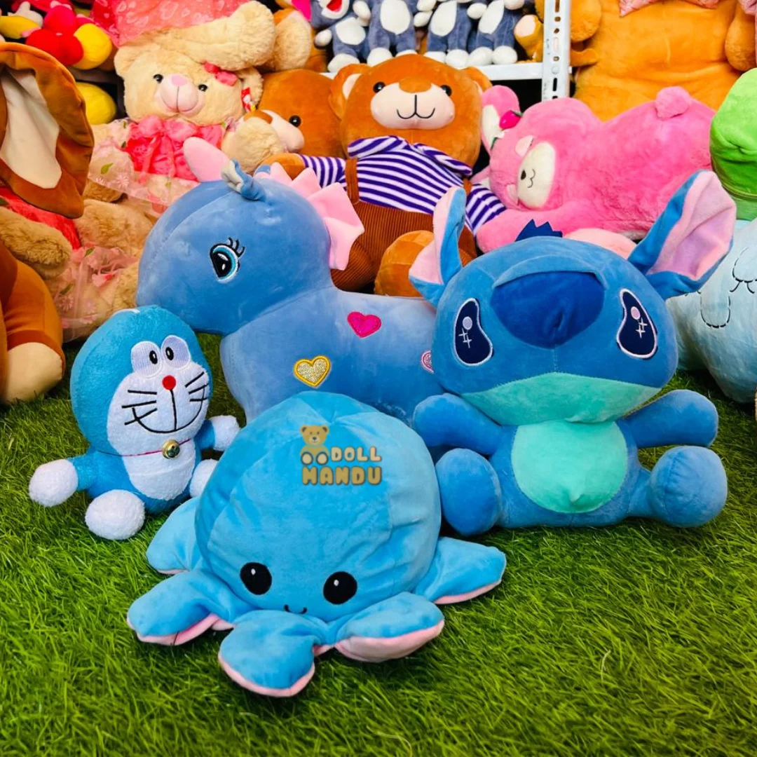 Magical Doll Combo: Snitch, Reversible Octopus, Unicorn, Doraemon Plush Set