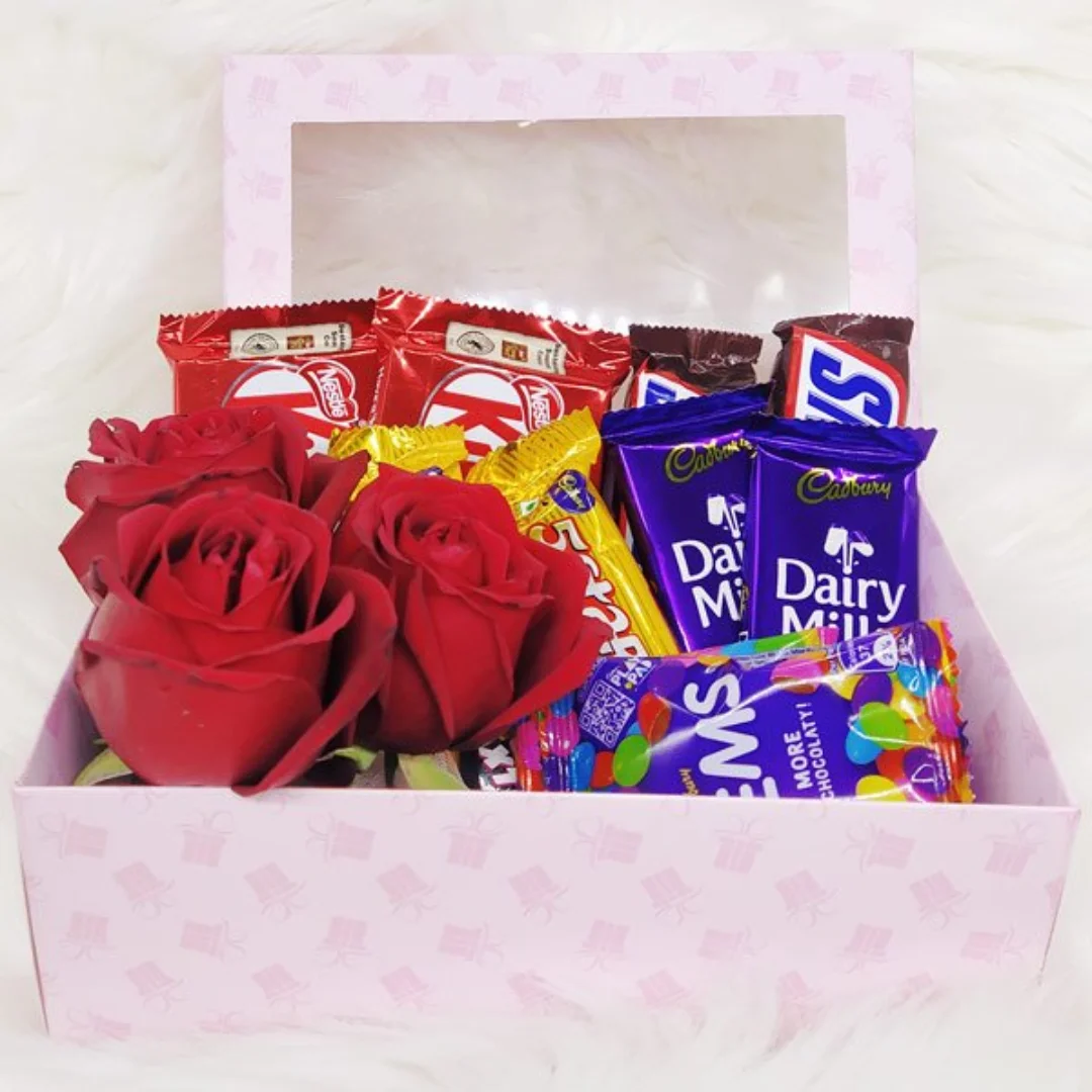 Roses & Chocolate Twin Box Gift Set - Perfect for Any Occasion