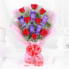 Choco Rose Delight: Chocolate Bouquet with Roses