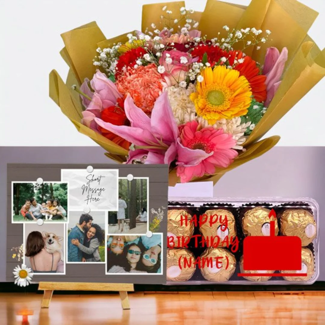 A delightful Cadbury chocolates basket paired with vibrant yellow and red roses—perfect for sweet surprises, thoughtful gifts, and spreading love and joy.